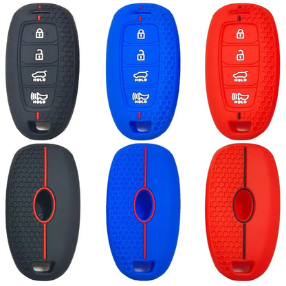 Honeycomb Silicone 4-Button Key Cover for Hyundai Elantra, Sonata & Custo Remote Keys