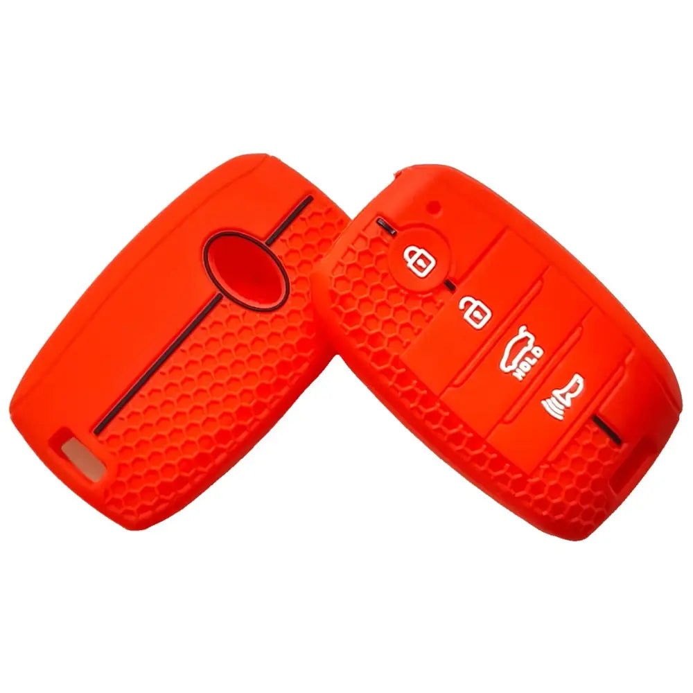 Honeycomb Silicone 4-Button Key Cover for Kia K2, K3, K4, KX7 & Freedy Smart Keys