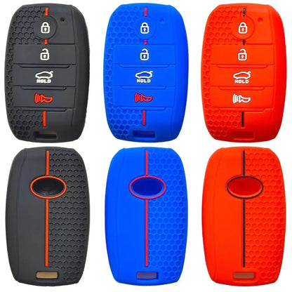 Honeycomb Silicone 4-Button Key Cover for Kia K2, K3, K4, KX7 & Freedy Smart Keys