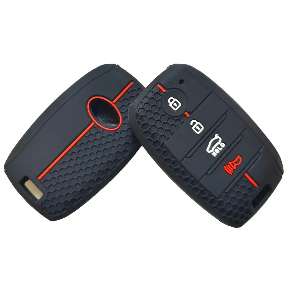 Honeycomb Silicone 4-Button Key Cover for Kia K2, K3, K4, KX7 & Freedy Smart Keys