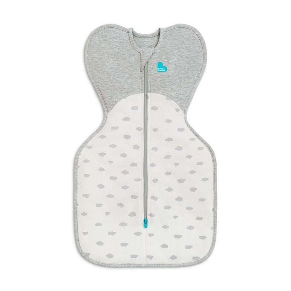 A 1.5 tog swaddle for babies. Designed to keep arms in or out. 