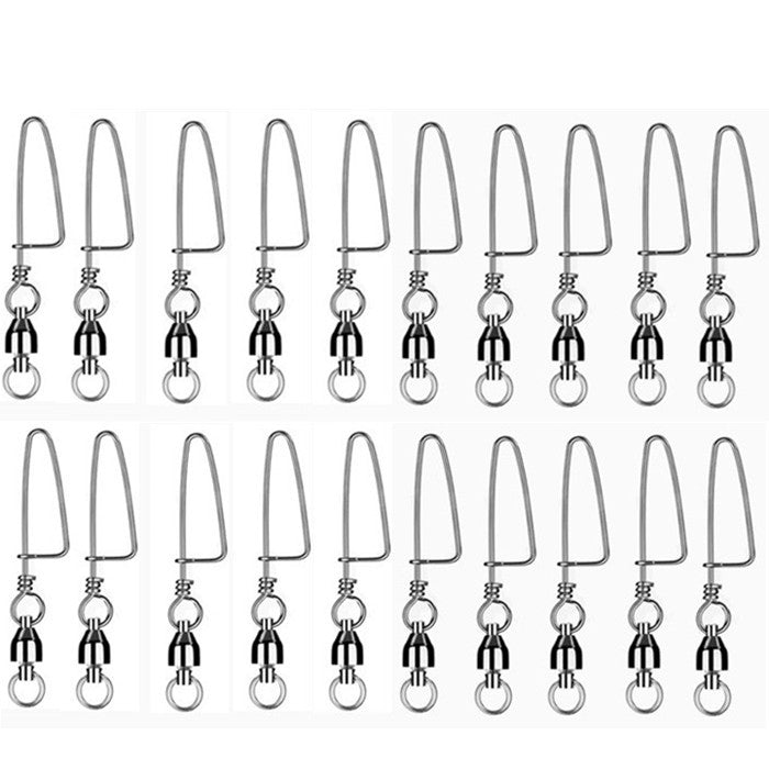 #0 20PCS Ball Bearing Fishing Swivels Snap Coastlock Fishing Line Connector