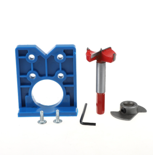 35mm Door Hinge Hole Saw Cutter Concealed Hinge Jig with Forstner Bits Positioner - salelink.co.nz