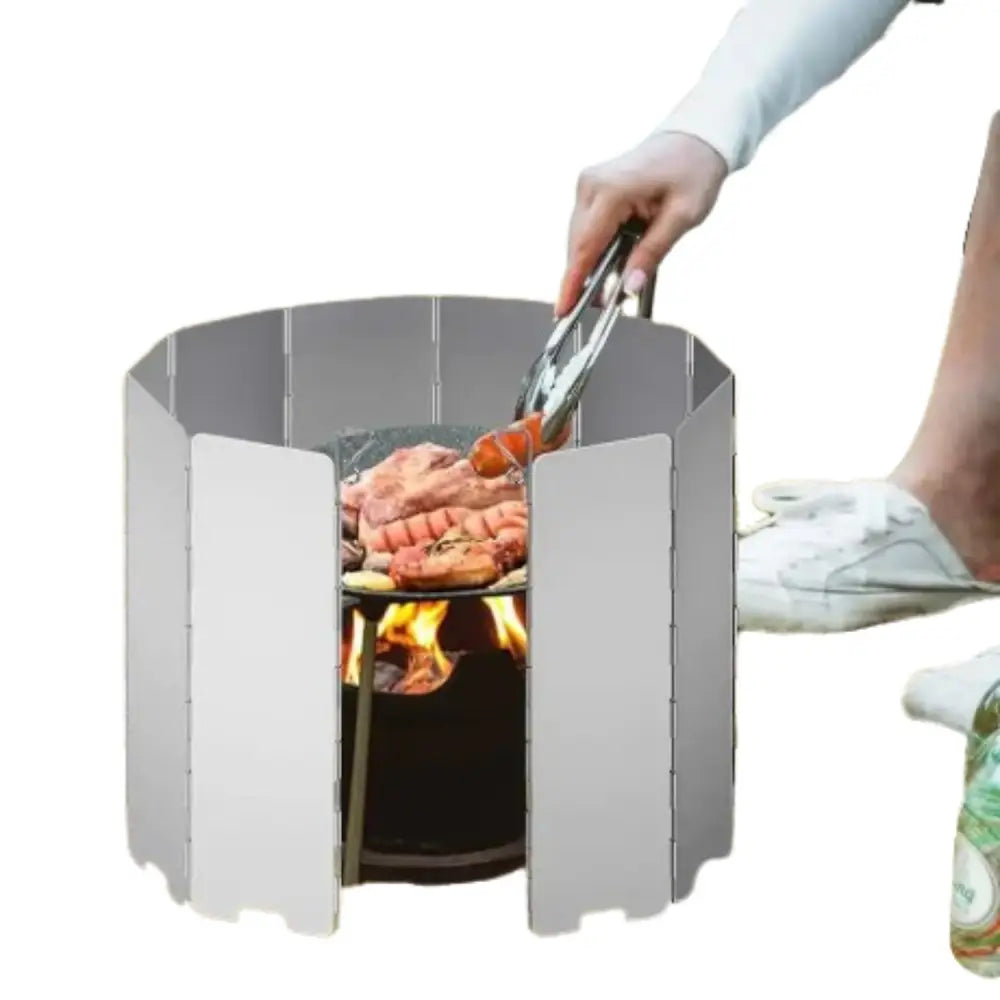 Tall Aluminium Stove Windscreen – Foldable Gas Burner Shield