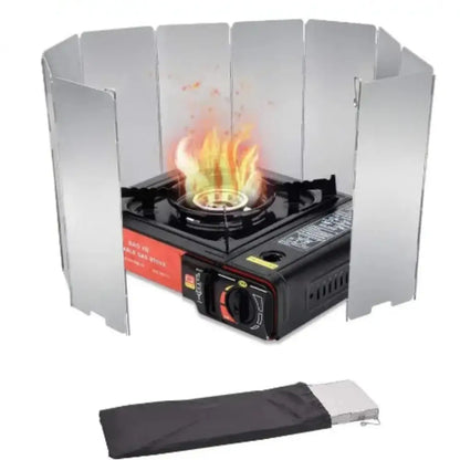 Tall Aluminium Stove Windscreen – Foldable Gas Burner Shield