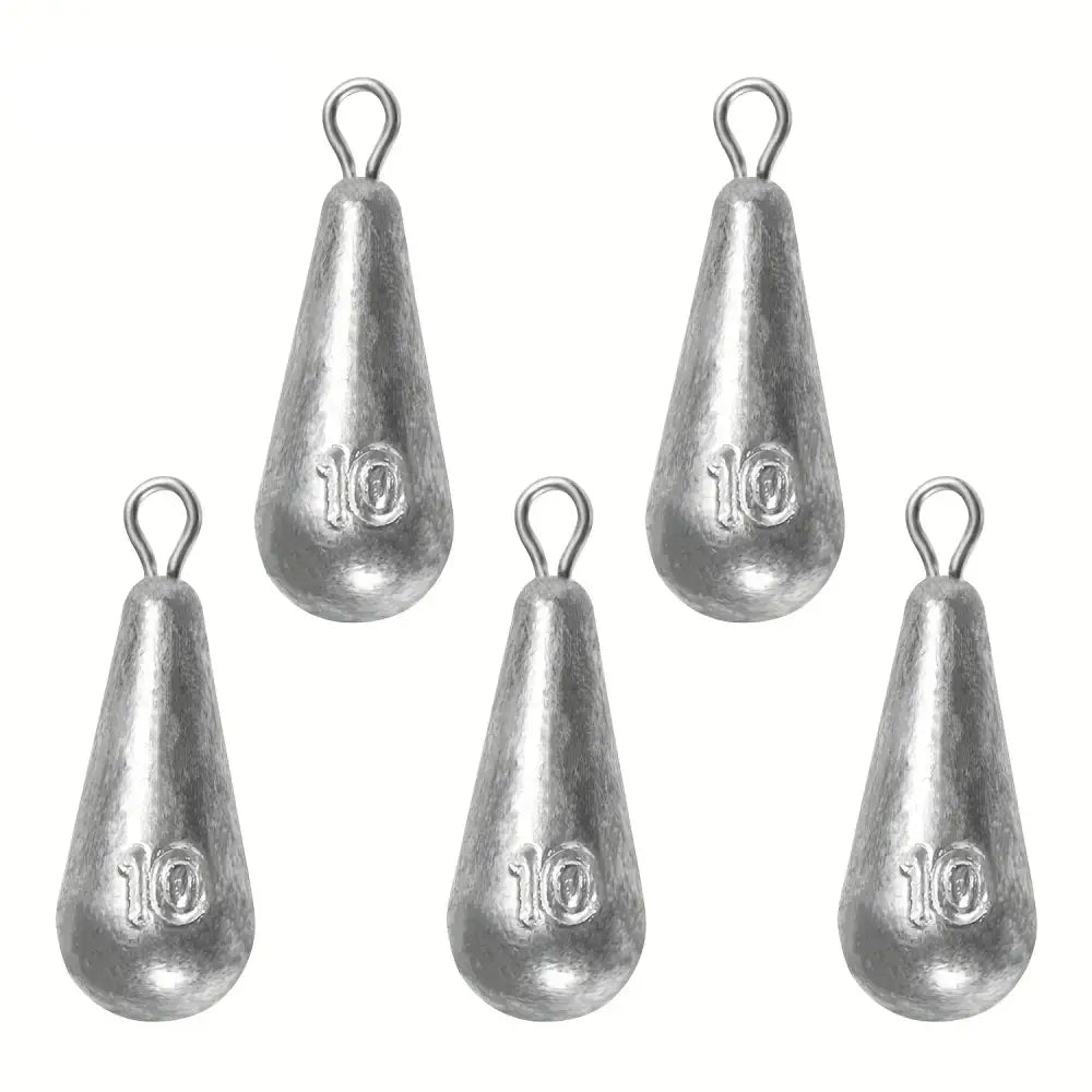 Teardrop Fishing Sinkers – Lead Weights for Bass (10 Sizes)