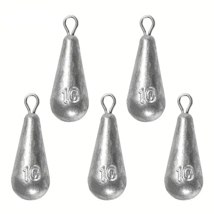 Teardrop Fishing Sinkers – Lead Weights for Bass (10 Sizes)