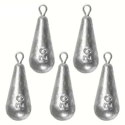 Teardrop Fishing Sinkers – Lead Weights for Bass (10 Sizes)