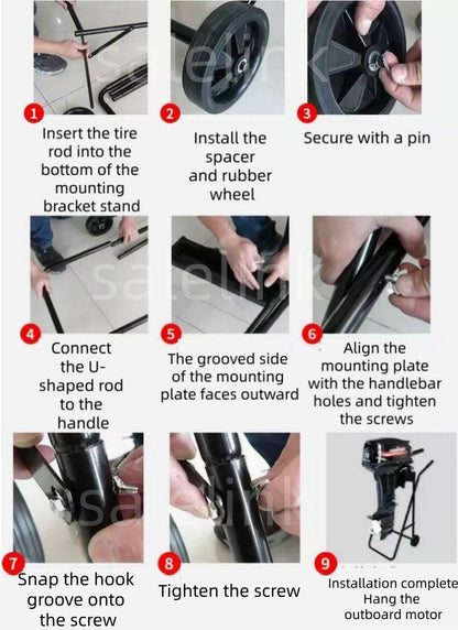 Outboard Motor Trolley Stand Transport Suits Up To 60Hp Engine Carrier Stand