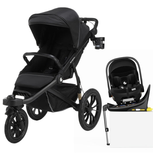 Pre-order Hill All Terrain Jogging Baby Stroller with Car Seat and Rotating ISOFIX Base (Black）