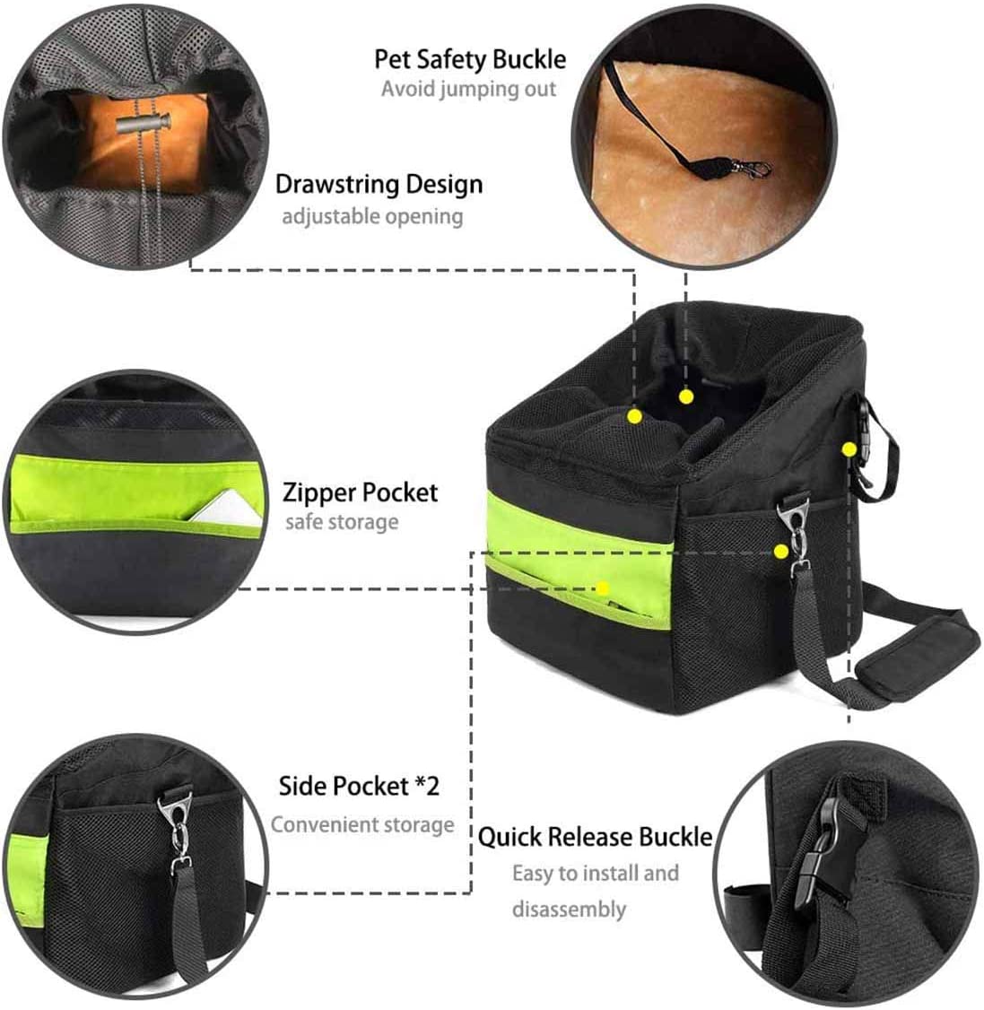 Pet Bike Basket Dog Carrier
