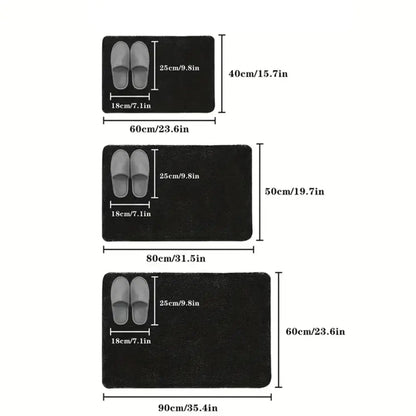 Thick Absorbent Bathroom Mat – Non-Slip Solid Colour Floor & Door Mat (5 colours available)
