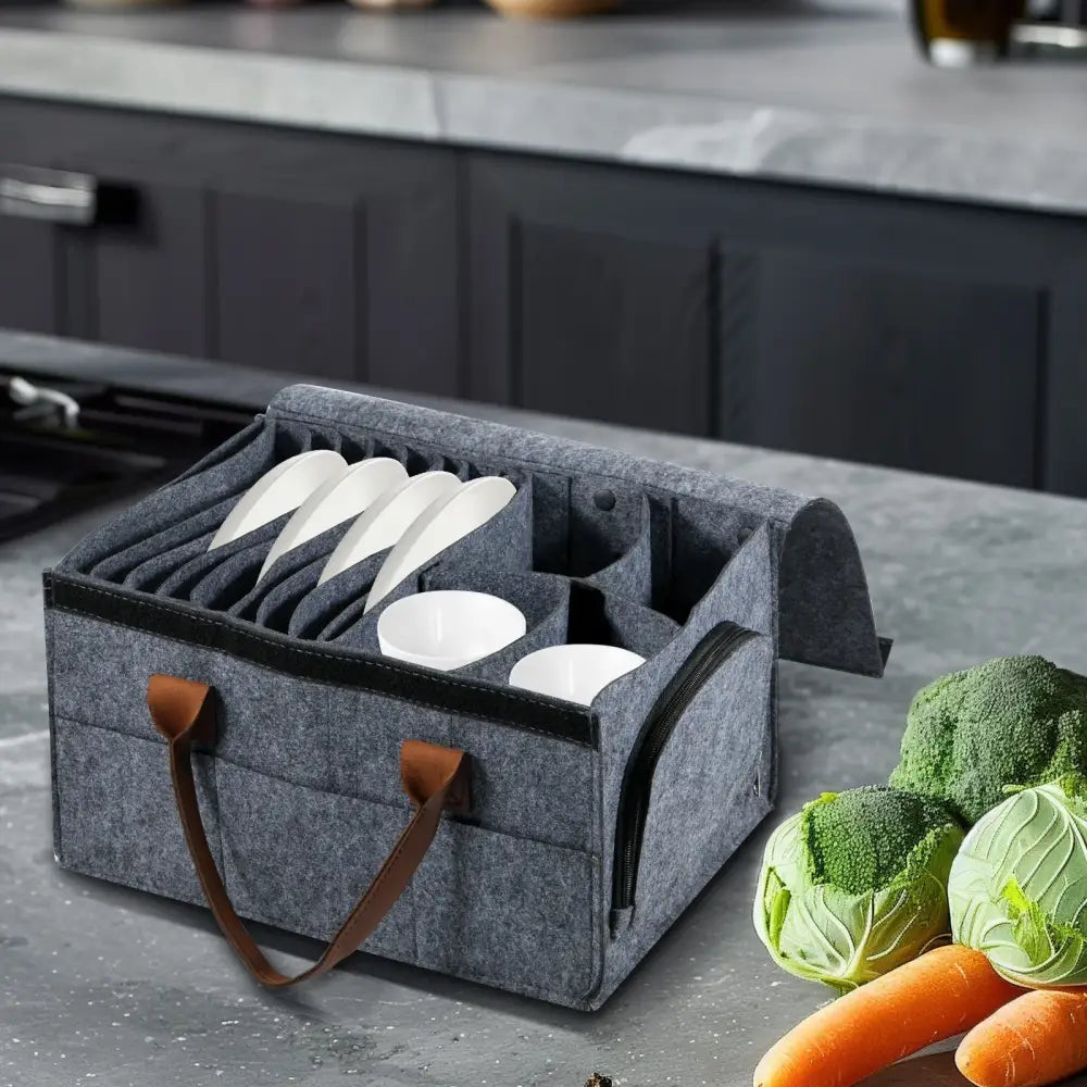 Thick Felt Board Dish & Cup Storage Rack for RV