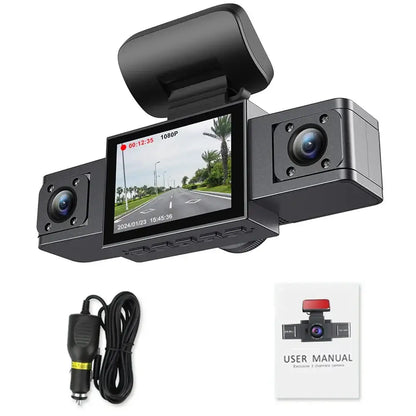 Three-Lens Car Camera with 24H Parking Monitor