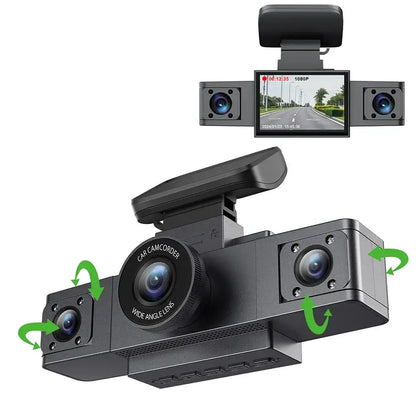 Three-Lens Car Camera with 24H Parking Monitor