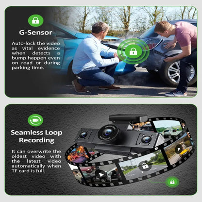 Three-Lens Car Camera with 24H Parking Monitor