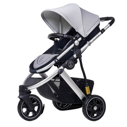 Three Wheels Baby Stroller with All Accessories-Preium Grey