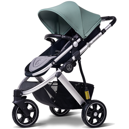Three Wheels High Landscape Baby Stroller-Green (Promotion)