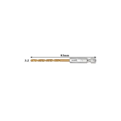 Titanium Twist Drill Bit Set – Hex Shank 1.5–6.5mm (available in single piece & all in one pack)