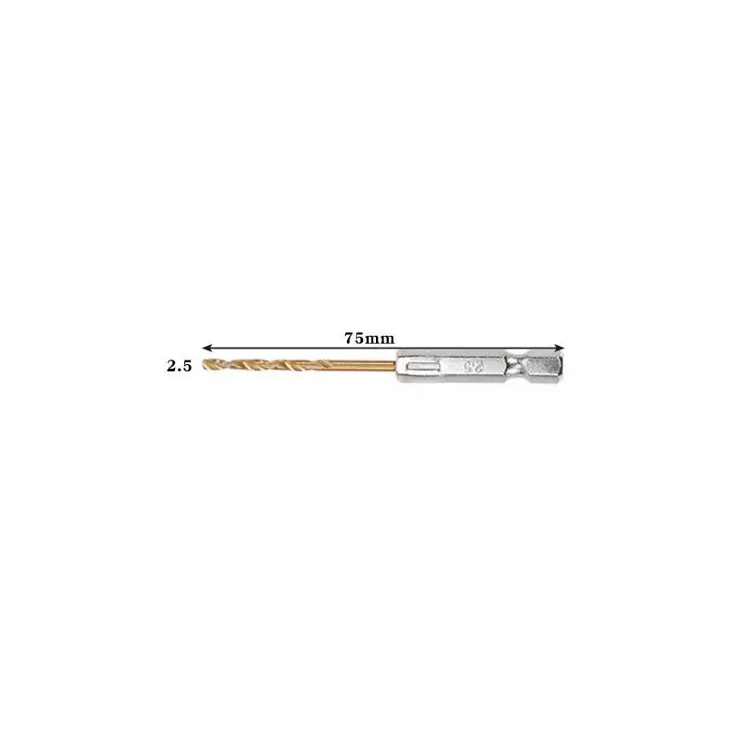 Titanium Twist Drill Bit Set – Hex Shank 1.5–6.5mm (available in single piece & all in one pack)