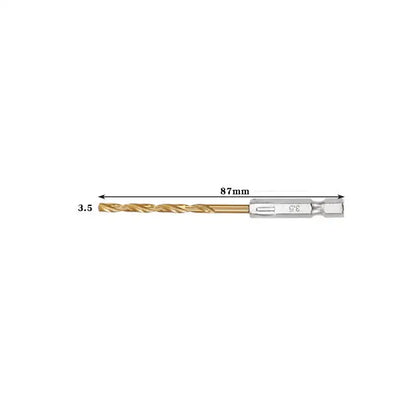 Titanium Twist Drill Bit Set – Hex Shank 1.5–6.5mm (available in single piece & all in one pack)