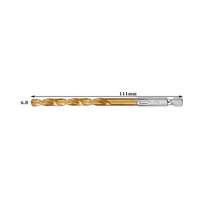 Titanium Twist Drill Bit Set – Hex Shank 1.5–6.5mm (available in single piece & all in one pack)