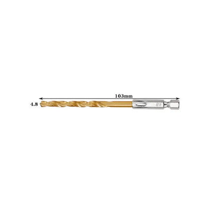 Titanium Twist Drill Bit Set – Hex Shank 1.5–6.5mm (available in single piece & all in one pack)