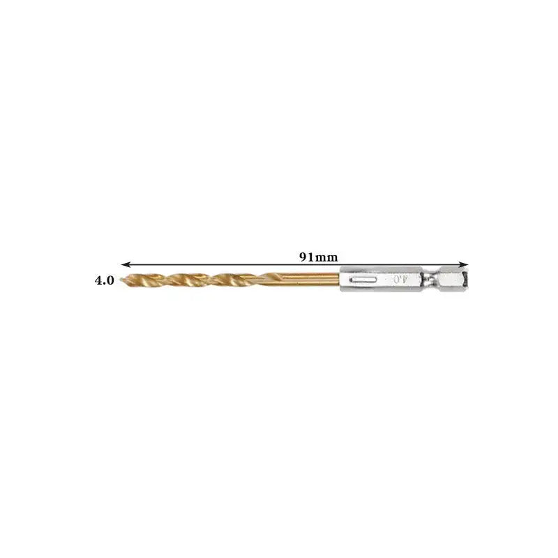 Titanium Twist Drill Bit Set – Hex Shank 1.5–6.5mm (available in single piece & all in one pack)