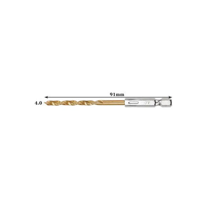 Titanium Twist Drill Bit Set – Hex Shank 1.5–6.5mm (available in single piece & all in one pack)