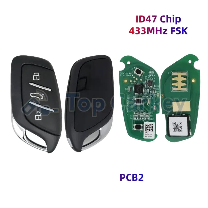 433MHz ID47 Smart Remote Key for MG4, MG5, MG6, ZS, HS, ZX & GT
