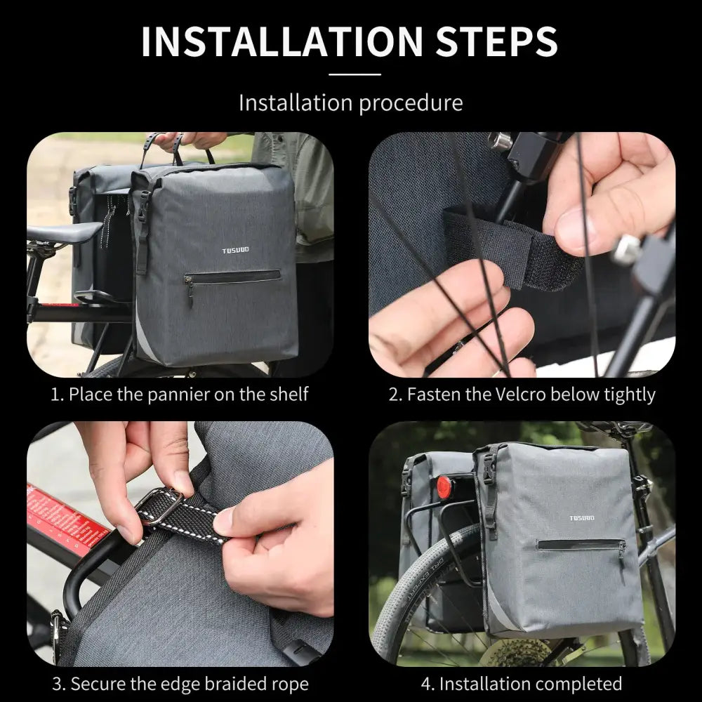 28L Waterproof Bicycle Rear Seat Pannier Bag