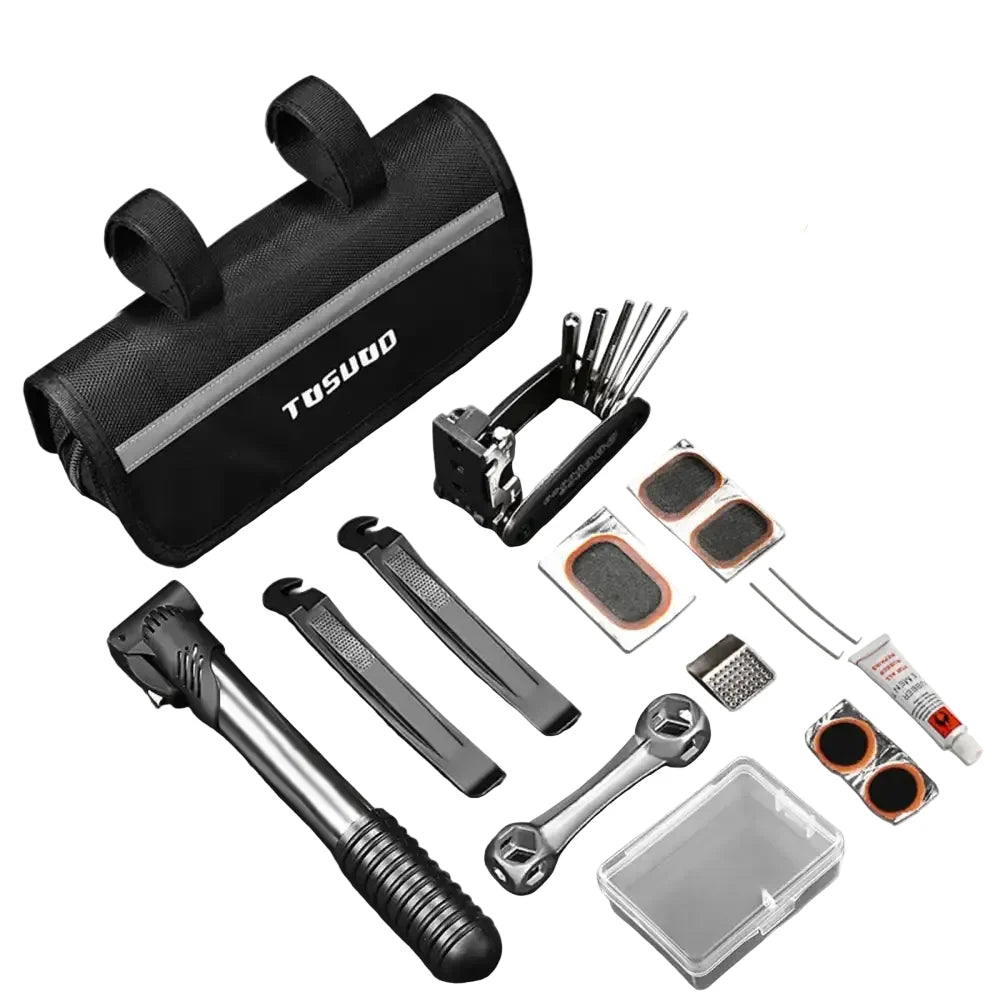 Multifunctional Bicycle Repair Tool Kit with Pump