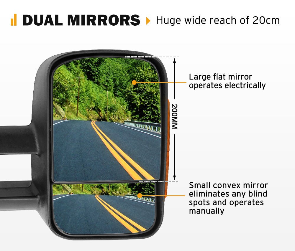 Towing Mirrors for Nissan Pathfinder MY 2003-2013 Black - salelink.co.nz