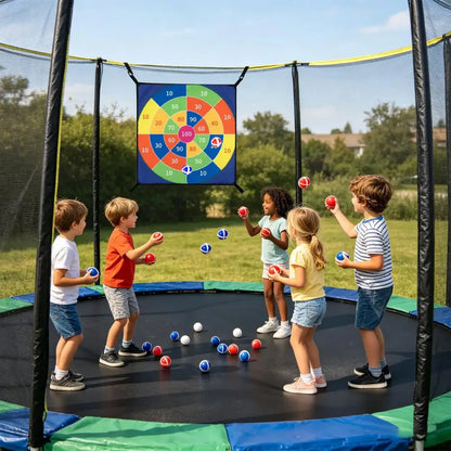 Trampoline Dart Board Game Set with Velcro Balls