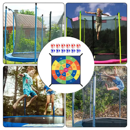 Trampoline Dart Board Game Set with Velcro Balls