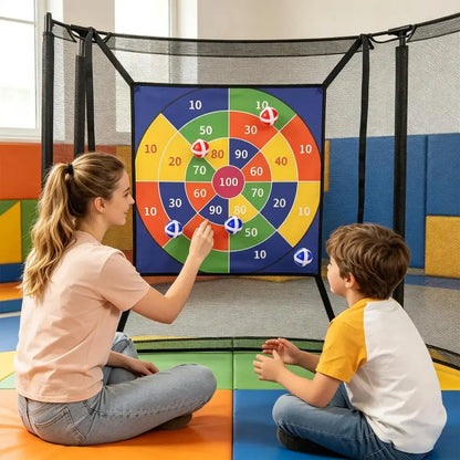 Trampoline Dart Board Game Set with Velcro Balls
