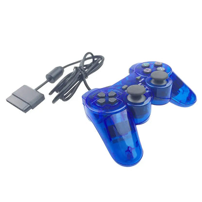 Transparent Blue PS2 Wired Controller – Dual Vibration (different colours available)