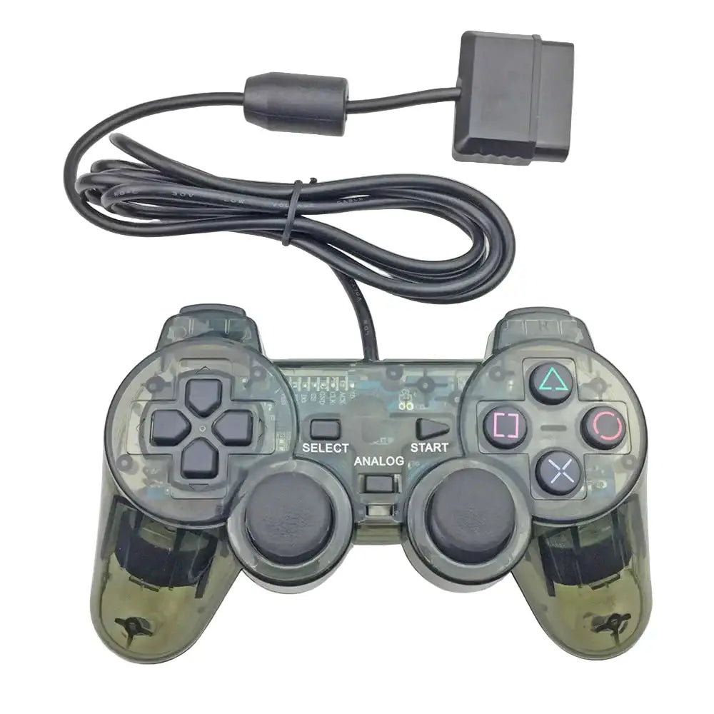 Transparent Blue PS2 Wired Controller – Dual Vibration (different colours available)