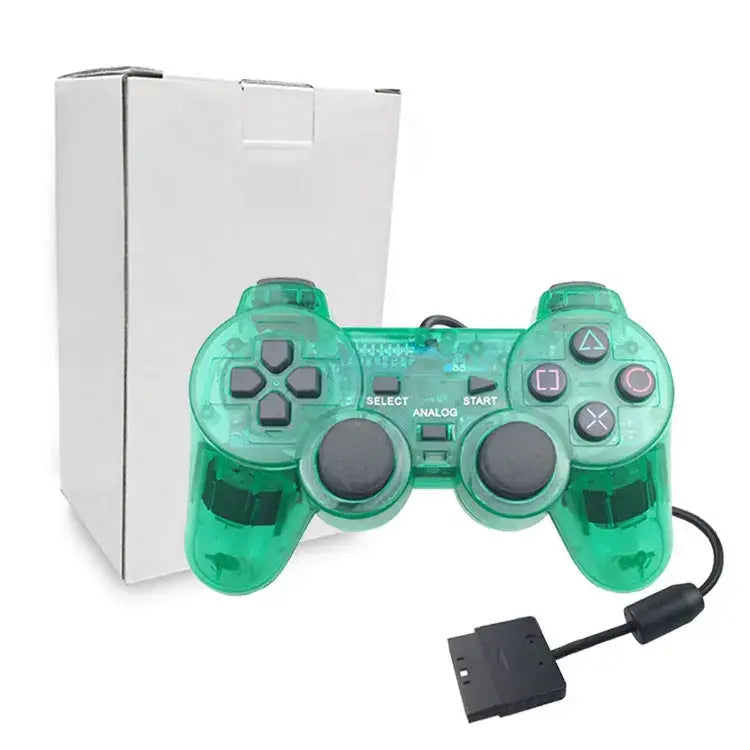 Transparent Blue PS2 Wired Controller – Dual Vibration (different colours available)