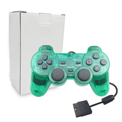 Transparent Blue PS2 Wired Controller – Dual Vibration (different colours available)