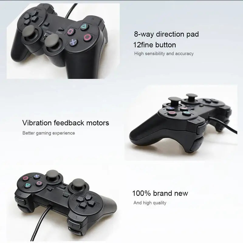 Transparent Blue PS2 Wired Controller – Dual Vibration (different colours available)