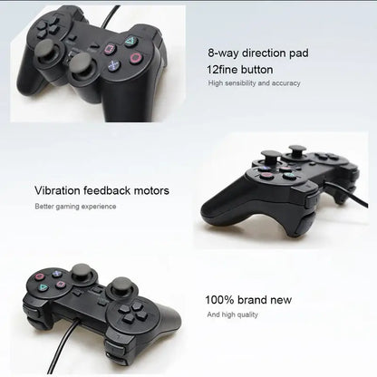 Transparent Blue PS2 Wired Controller – Dual Vibration (different colours available)