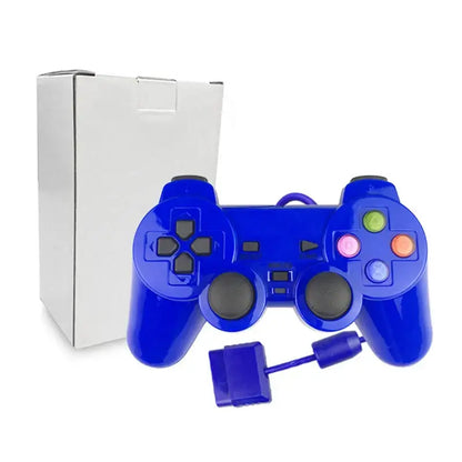 Transparent Blue PS2 Wired Controller – Dual Vibration (different colours available)
