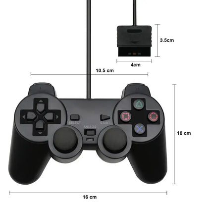 Transparent Blue PS2 Wired Controller – Dual Vibration (different colours available)