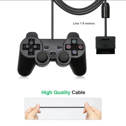 Transparent Blue PS2 Wired Controller – Dual Vibration (different colours available)
