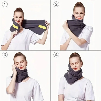 Travel Neck Pillow with Chin Support Strap (3 colours available)