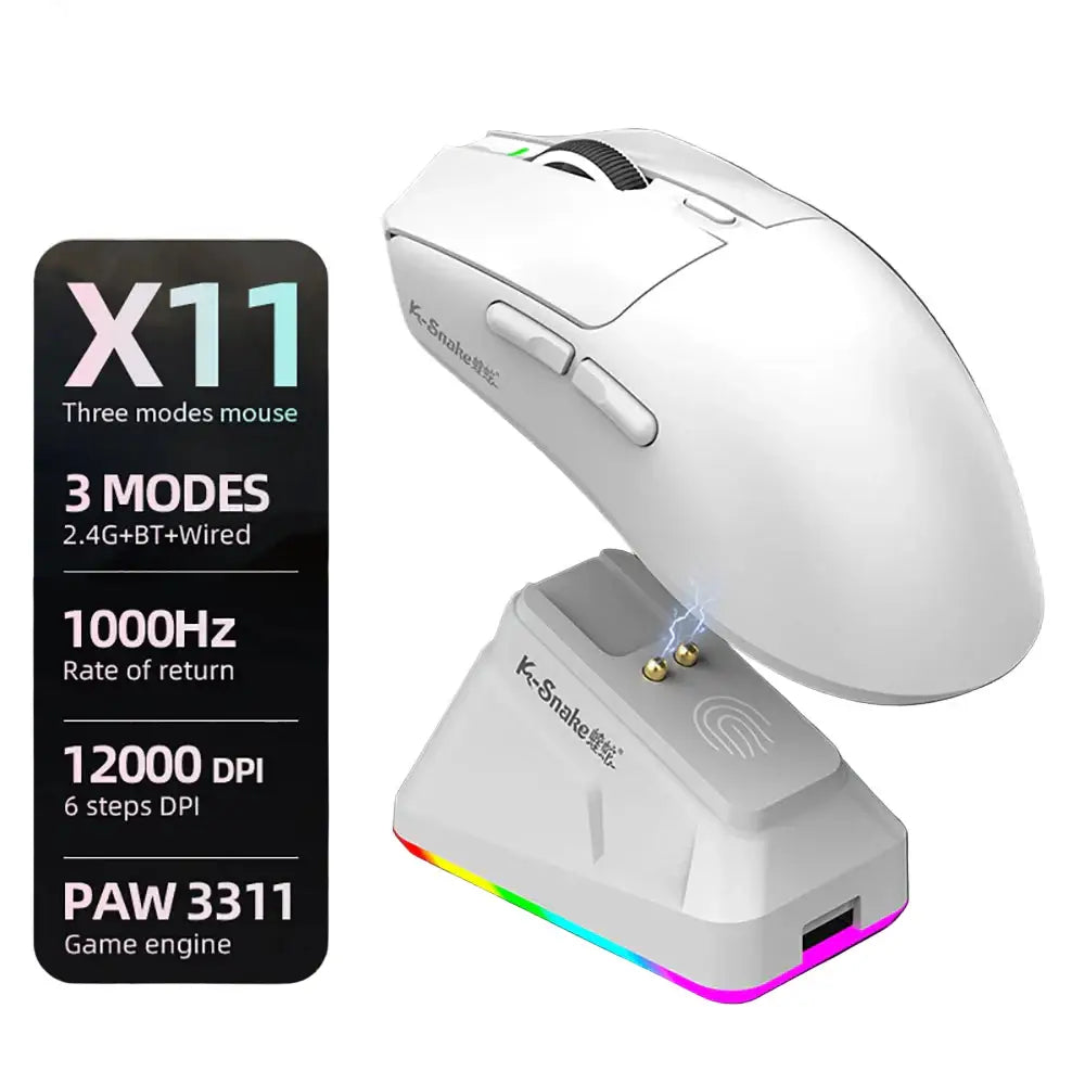 Tri-Mode Gaming Mouse – 12000 DPI (available in Black & White)