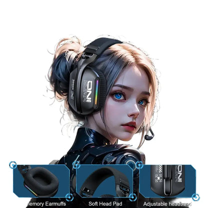 Tri-Mode RGB Gaming Headset – 2.4G Wireless & Wired, Long Life