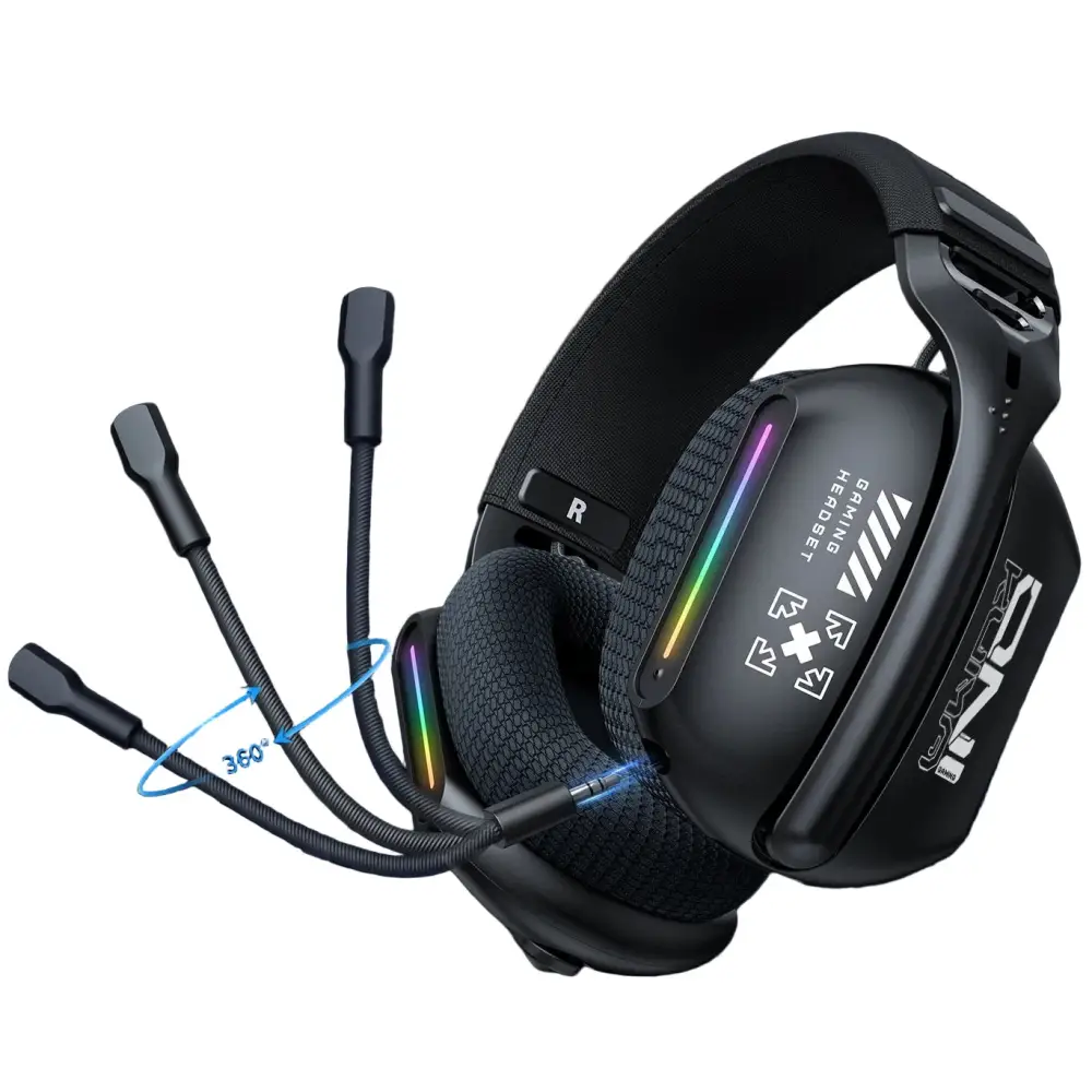 Tri-Mode RGB Gaming Headset – 2.4G Wireless & Wired, Long Life