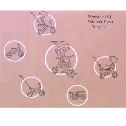 BOLT Foldable Push Tricycle - Black
